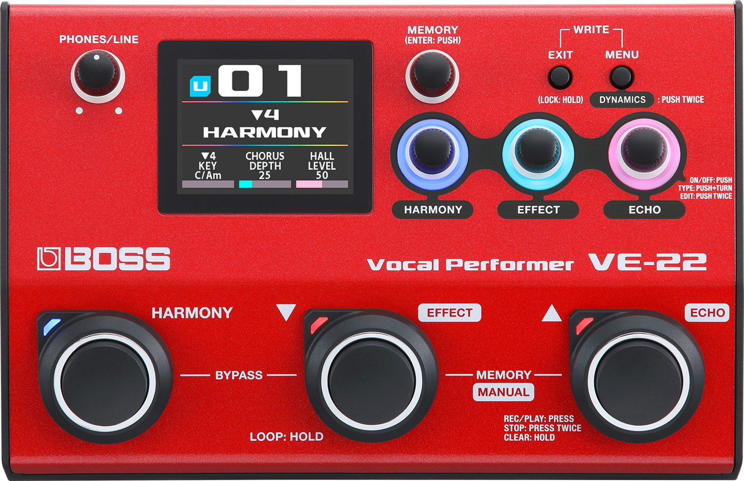 VE-22 Vocal Performerパネル画像 VE-22 Vocal Performerパネル画像