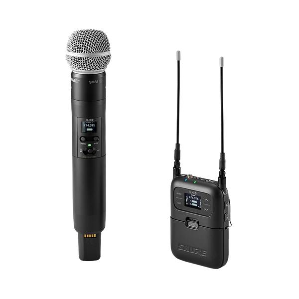 Shure-SM58ハンドヘルド型送信機付きポータブルワイヤレスシステムSLXD25/SM58-JB