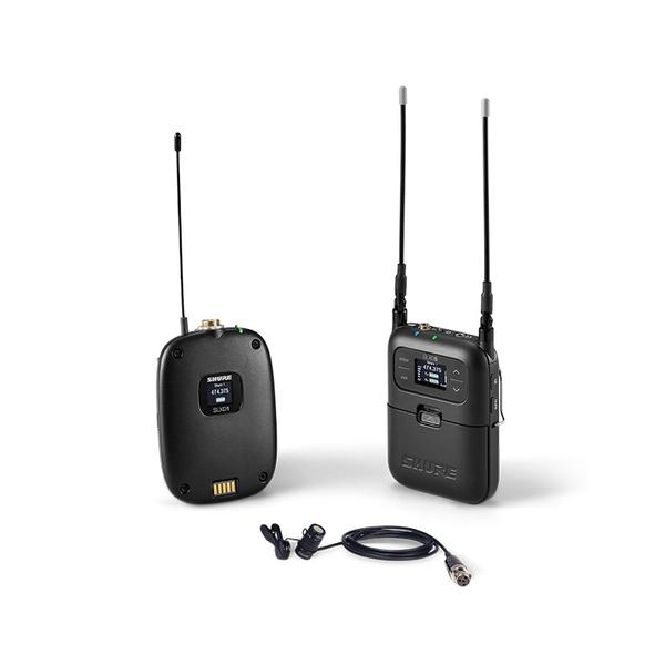 SHURE-SLXD1ボディパック型送信機およびWL185ラベリアマイクロホン付きポータブルワイヤレスシステムSLXD15/W85-JB