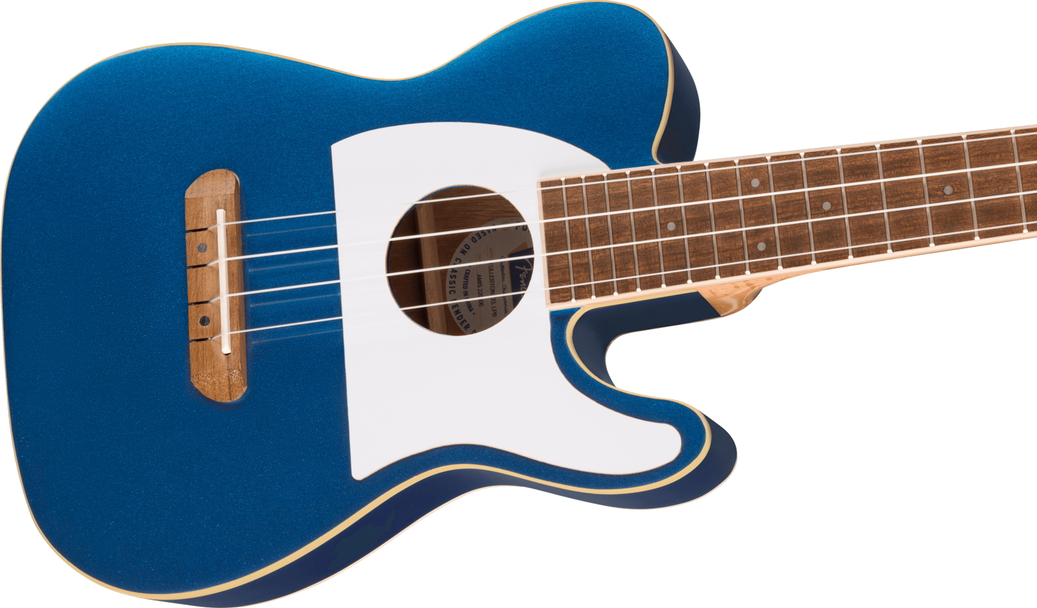 Fullerton Tele® Uke, Walnut Fingerboard, White Pickguard, Lake Placid Blue追加画像 Fullerton Tele® Uke, Walnut Fingerboard, White Pickguard, Lake Placid Blue追加画像