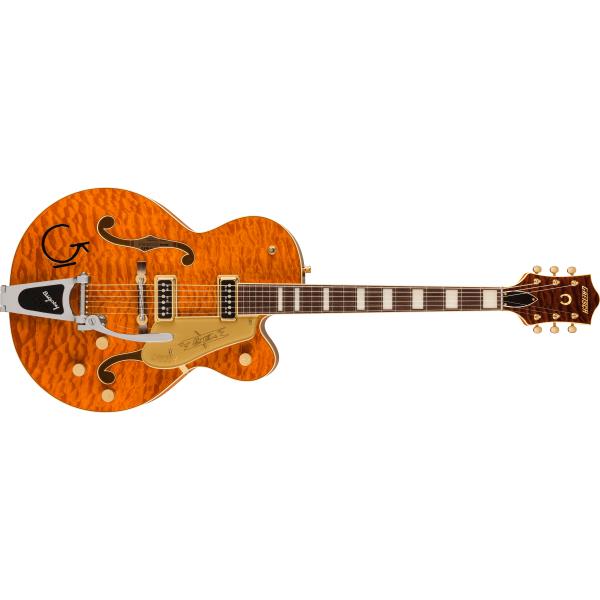 GRETSCH-G6120TGQM-56 Limited Edition Quilt Classic Chet Atkins® Hollow Body with Bigsby®, Roundup Orange Stain Lacquer