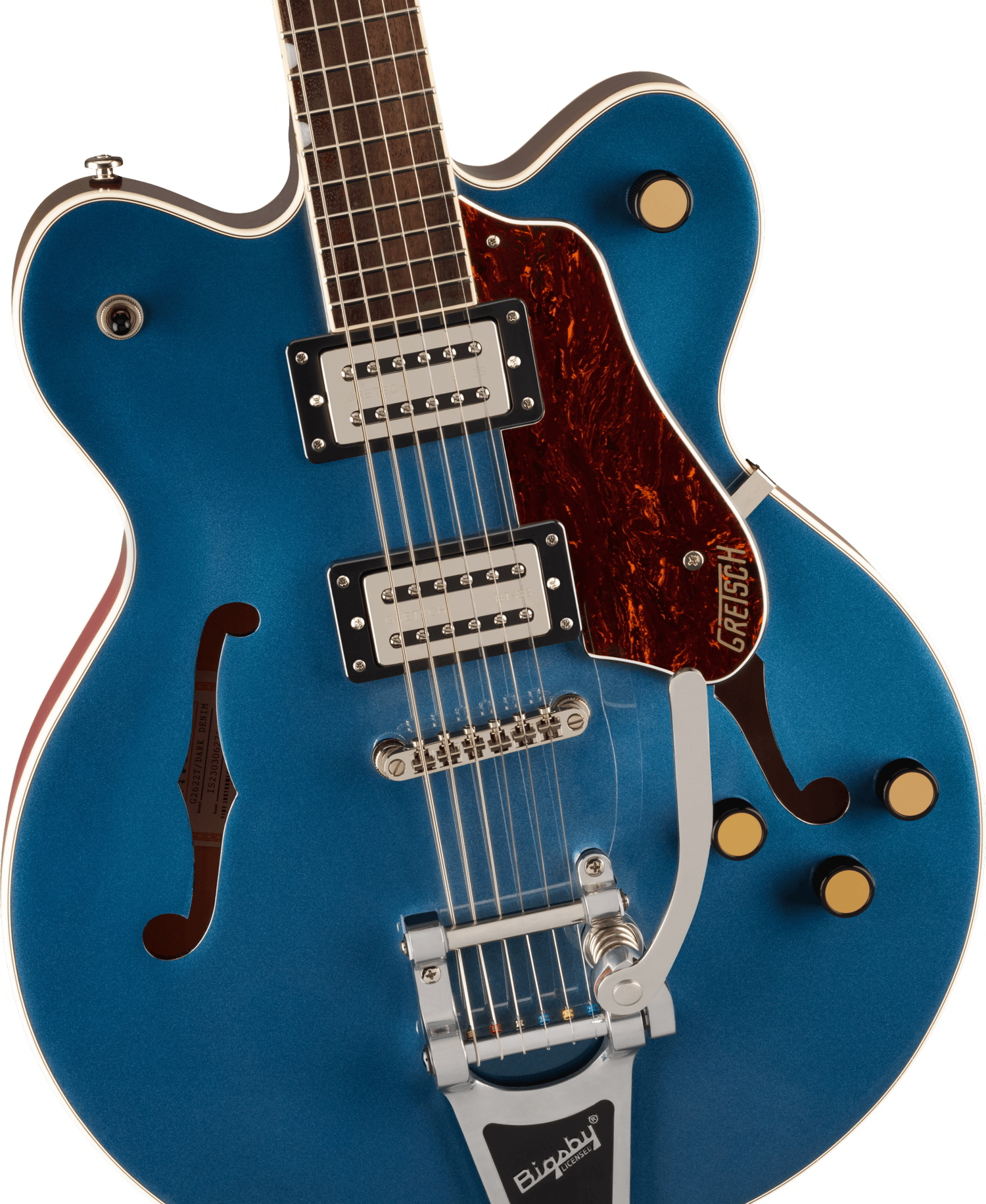 G2622T Streamliner™ Center Block Double-Cut with Bigsby®, Laurel Fingerboard, Broad’Tron™ BT-3S Pickups, Dark Denim追加画像 G2622T Streamliner™ Center Block Double-Cut with Bigsby®, Laurel Fingerboard, Broad’Tron™ BT-3S Pickups, Dark Denim追加画像
