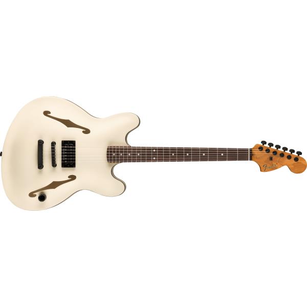 Fender-エレキギターTom DeLonge Starcaster®, Rosewood Fingerboard, Black Hardware, Satin Olympic White