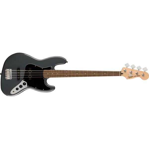 Squier-エレキベースAffinity Series™ Jazz Bass®, Laurel Fingerboard, Black Pickguard, Charcoal Frost Metallic