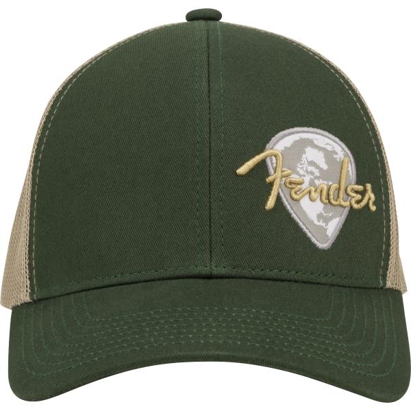 Fender-Fender® Globe Pick Patch Hat, Green/Khaki, One Size