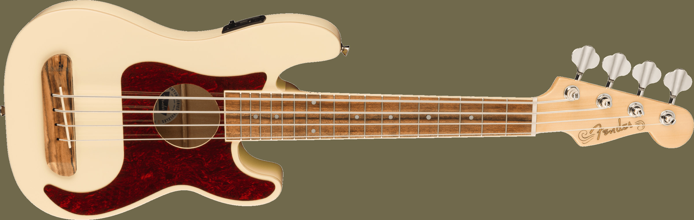 Fullerton Precision Bass® Uke, Walnut Fingerboard, Tortoiseshell Pickguard, Olympic White追加画像 Fullerton Precision Bass® Uke, Walnut Fingerboard, Tortoiseshell Pickguard, Olympic White追加画像