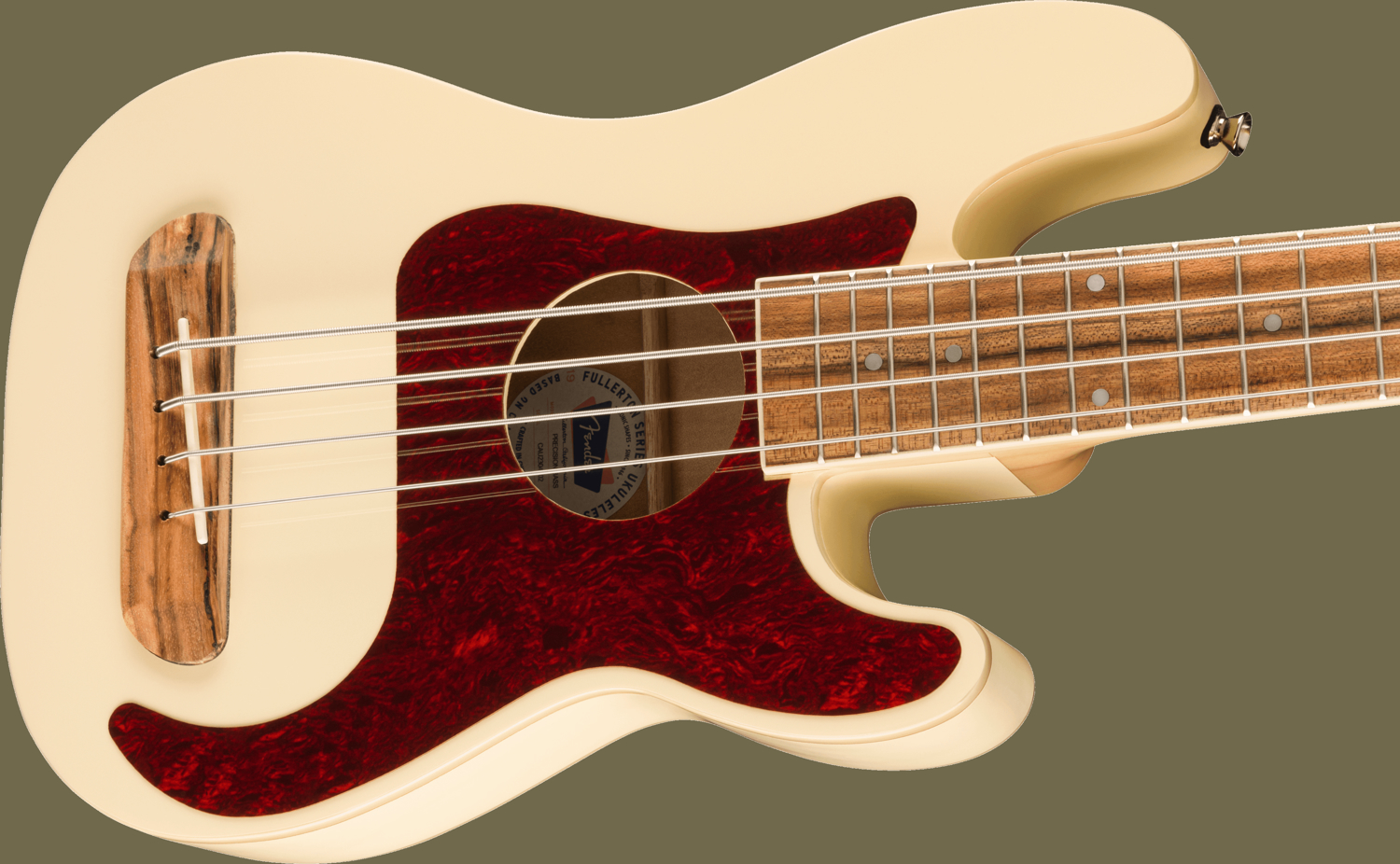 Fullerton Precision Bass® Uke, Walnut Fingerboard, Tortoiseshell Pickguard, Olympic White追加画像 Fullerton Precision Bass® Uke, Walnut Fingerboard, Tortoiseshell Pickguard, Olympic White追加画像