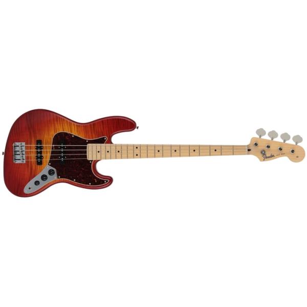 Fender-ジャズベース2024 Collection Made in Japan Hybrid II Jazz Bass®, Maple Fingerboard, Flame Sunset Orange Transparent