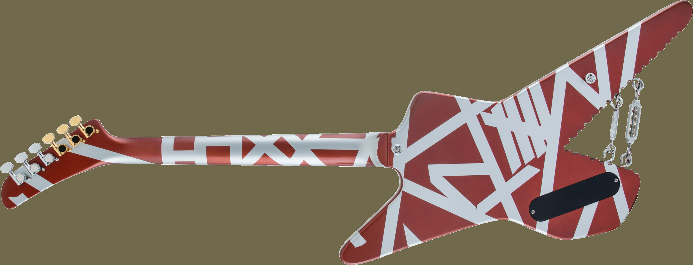 Striped Series Shark, Pau Ferro Fingerboard, Burgundy with Silver Stripes追加画像 Striped Series Shark, Pau Ferro Fingerboard, Burgundy with Silver Stripes追加画像