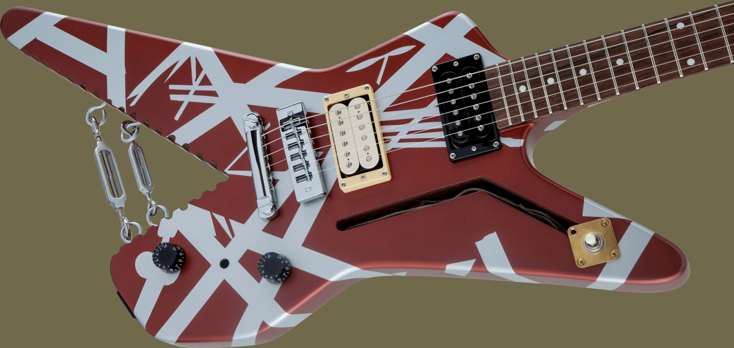 Striped Series Shark, Pau Ferro Fingerboard, Burgundy with Silver Stripes追加画像 Striped Series Shark, Pau Ferro Fingerboard, Burgundy with Silver Stripes追加画像
