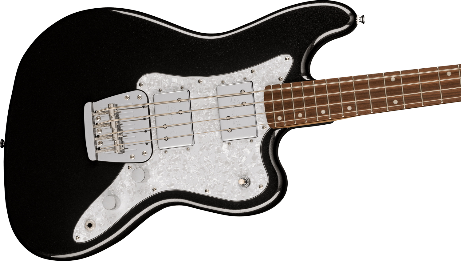 Paranormal Rascal Bass HH, Laurel Fingerboard, White Pearloid Pickguard, Metallic Black追加画像 Paranormal Rascal Bass HH, Laurel Fingerboard, White Pearloid Pickguard, Metallic Black追加画像