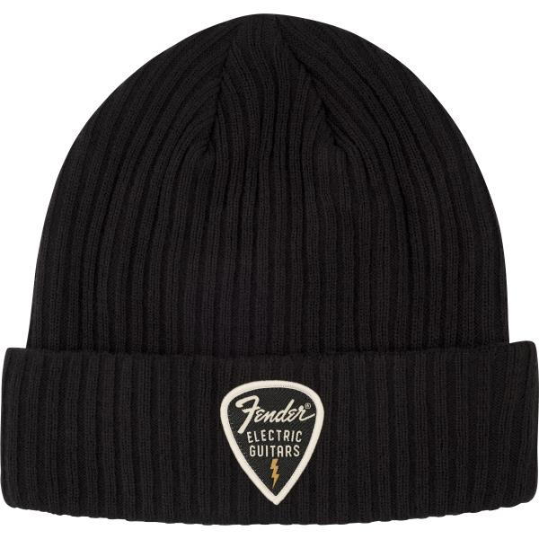 Fender-Fender® Pick Patch Ribbed Beanie, Black