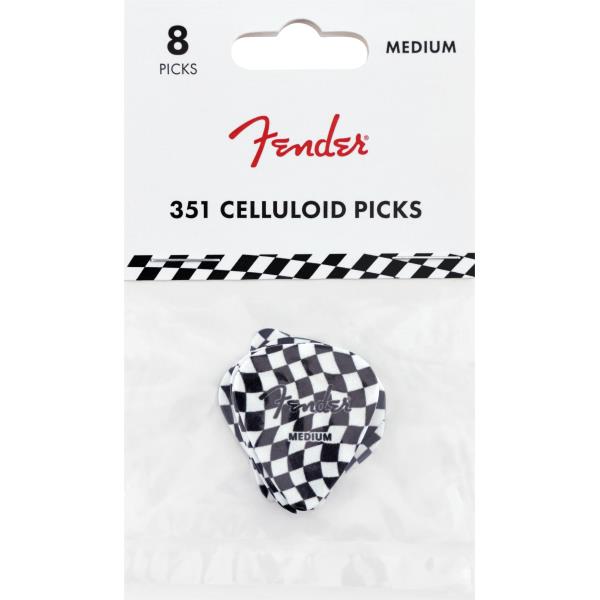 Fender-ピック351 Celluloid Picks, Checkerboard, (8)