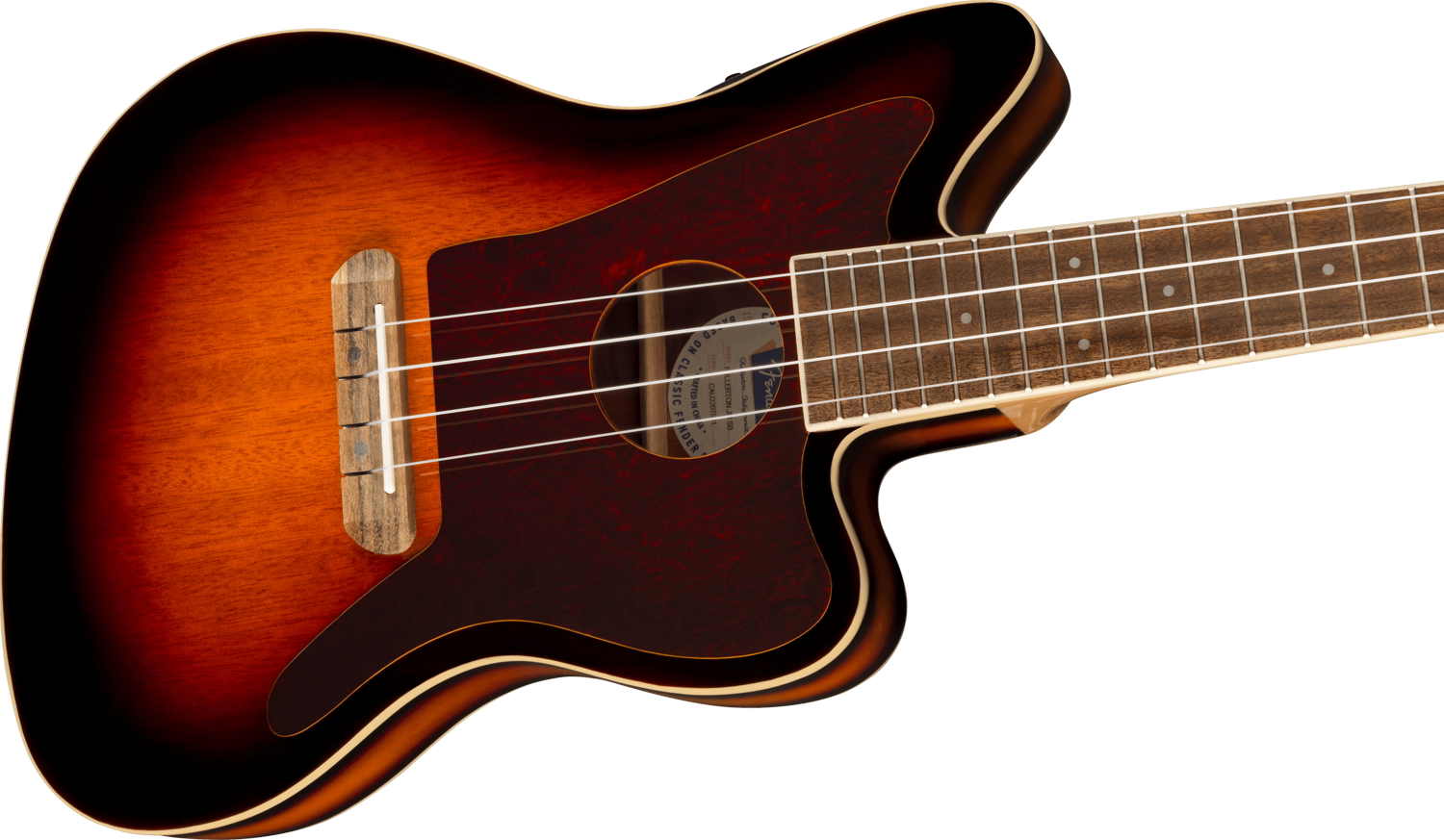 Fullerton Jazzmaster® Uke, Walnut Fingerboard, Tortoiseshell Pickguard, 3-Color Sunburst追加画像 Fullerton Jazzmaster® Uke, Walnut Fingerboard, Tortoiseshell Pickguard, 3-Color Sunburst追加画像