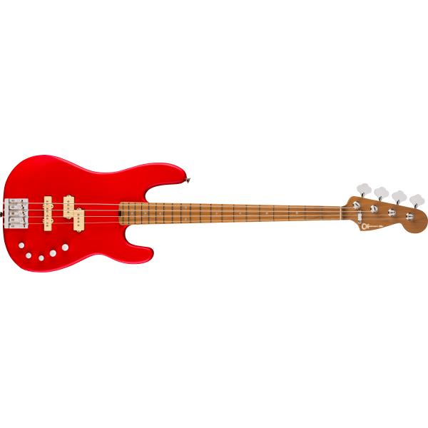 Pro-Mod San Dimas® Bass PJ IV MAH, Caramelized Maple Fingerboard, Satin Ferrari Redサムネイル