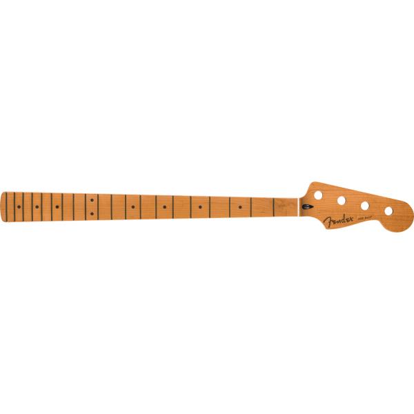 Fender-ネックSatin Roasted Maple Jazz Bass® Neck, 20 Jumbo Frets, 12", Maple, Flat Oval Shape