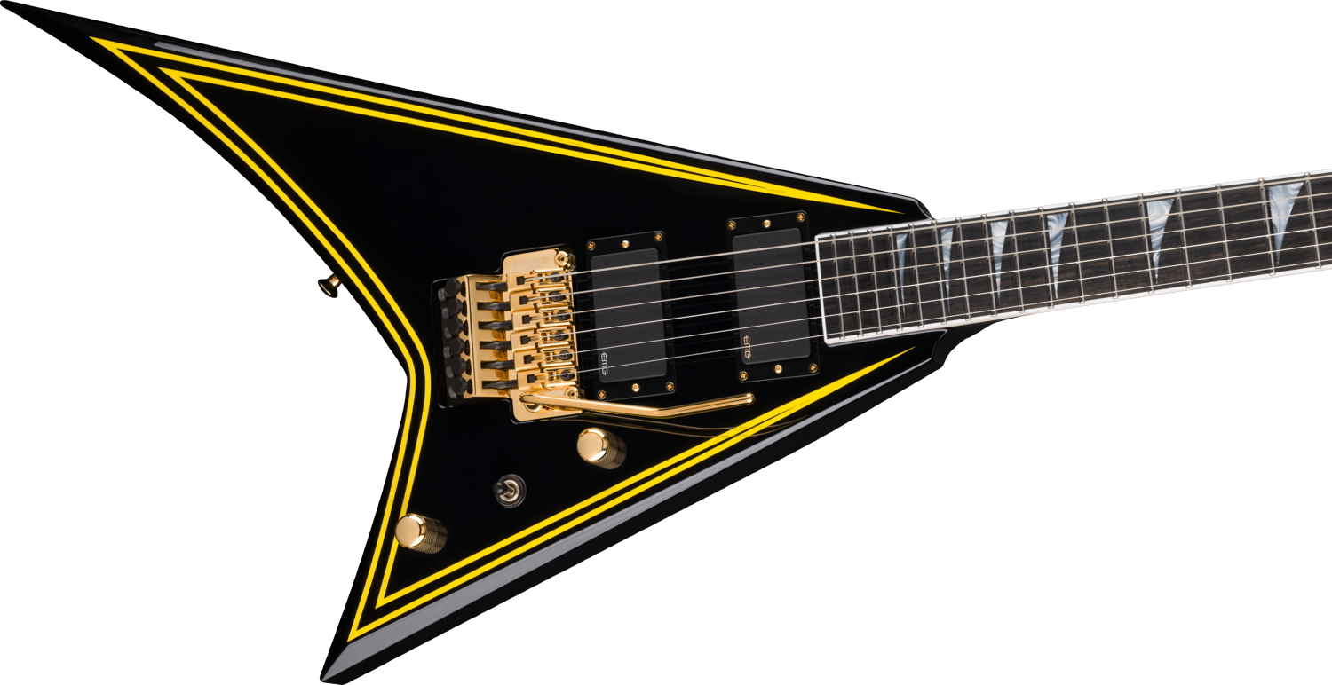 MJ Series Rhoads RR24MG, Ebony Fingerboard, Black with Yellow Pinstripes追加画像 MJ Series Rhoads RR24MG, Ebony Fingerboard, Black with Yellow Pinstripes追加画像