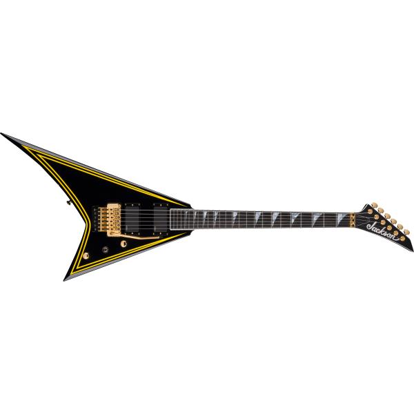 MJ Series Rhoads RR24MG, Ebony Fingerboard, Black with Yellow Pinstripesサムネイル