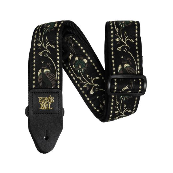 ERNIE BALL-ギター/ベース用ストラップP05372 Jacquard Strap Black Pleasant Pheasant