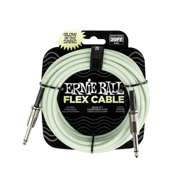 ERNIE BALL-楽器用ケーブルEB 6437 Flex Cable 20' SS Glow In The Dark