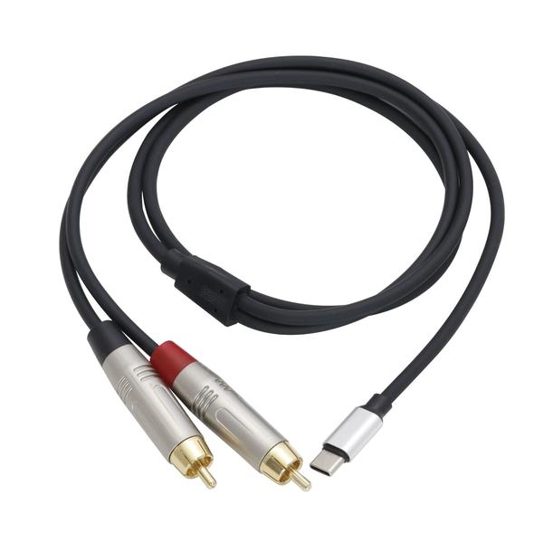 Tech-USB-C to RCA DAC内蔵ケーブルUTC-210-3FT