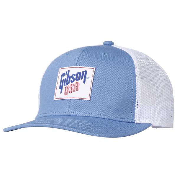 Gibson-スナップバックキャップGibson USA Trucker Blue/White GA-USATRHT