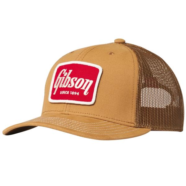 Gibson-スナップバックキャップCanvas Trucker Tan GA-CNVSTRHT