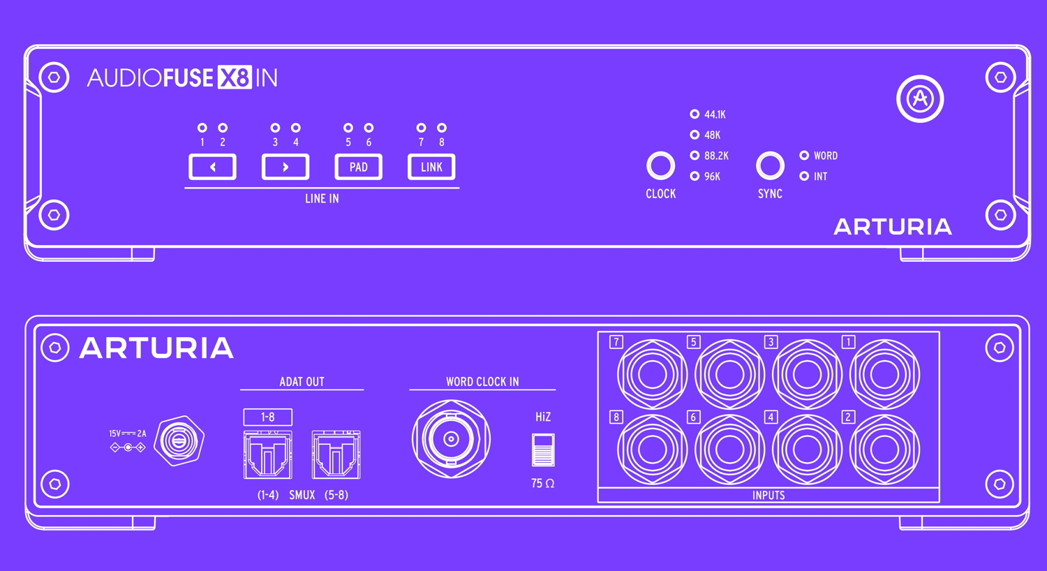 AUDIOFUSE X8 INパネル画像 AUDIOFUSE X8 INパネル画像