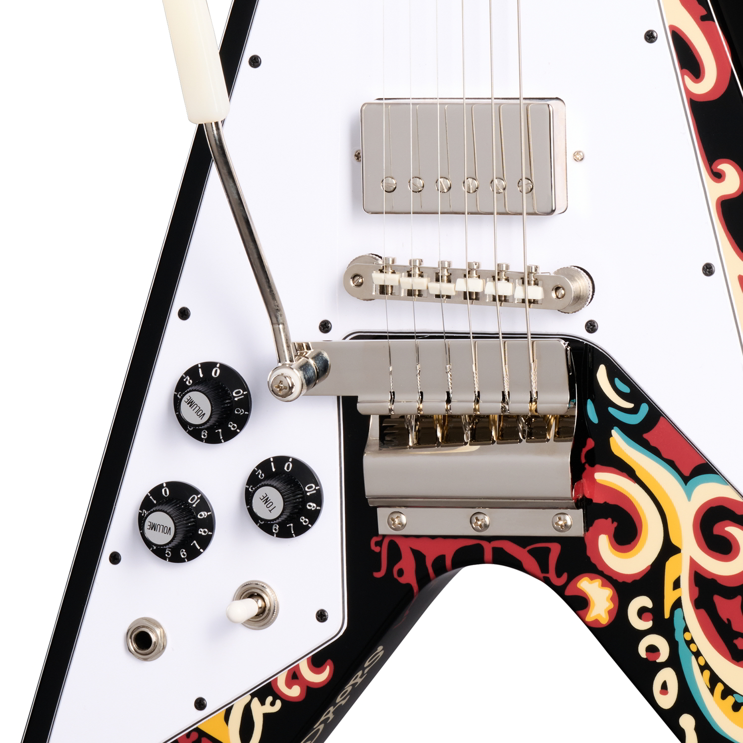 Jimi Hendrix "Love Drops" Flying V Ebony Leftyパネル画像 Jimi Hendrix "Love Drops" Flying V Ebony Leftyパネル画像