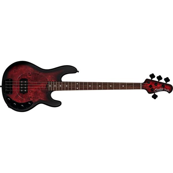 Sterling By MUSIC MAN-エレキベースRay34 Poplar Burl Dark Scarlet Burst RAY34PB-DSBS-R2