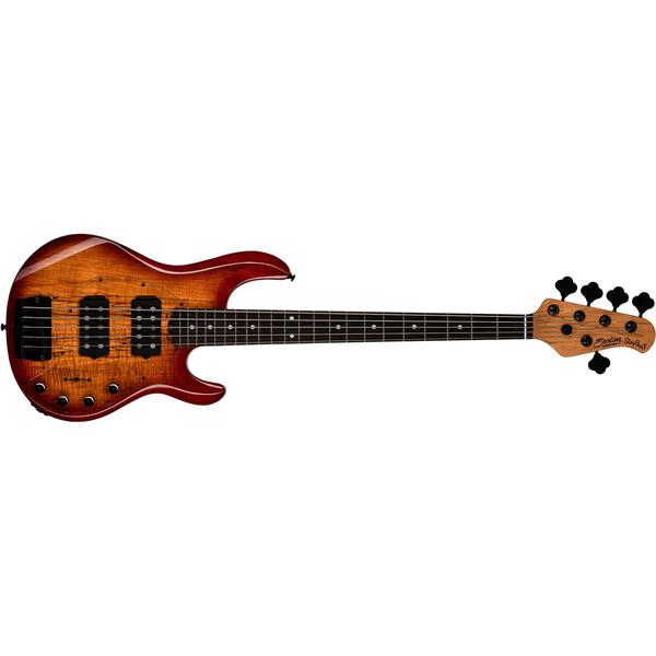Sterling By MUSIC MAN-5弦エレキベースRay35 HH Spalted Maple Blood Orange Burst RAY35HHSM-BOB-R2