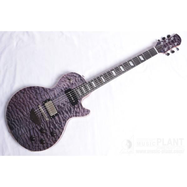 Bizen Works-エレキギターGrain Flat Quilted Maple Trans Purple