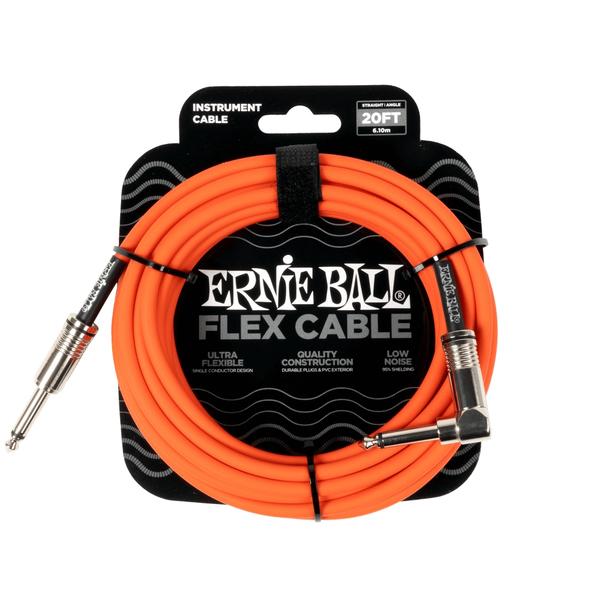 ERNIE BALL-楽器用ケーブルEB 6467 Flex Cable 20' SA Orange