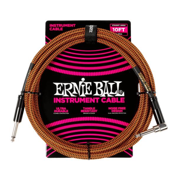 ERNIE BALL-楽器用ケーブルEB 6470 Braided Cable 10' SL Pumpkin Pie