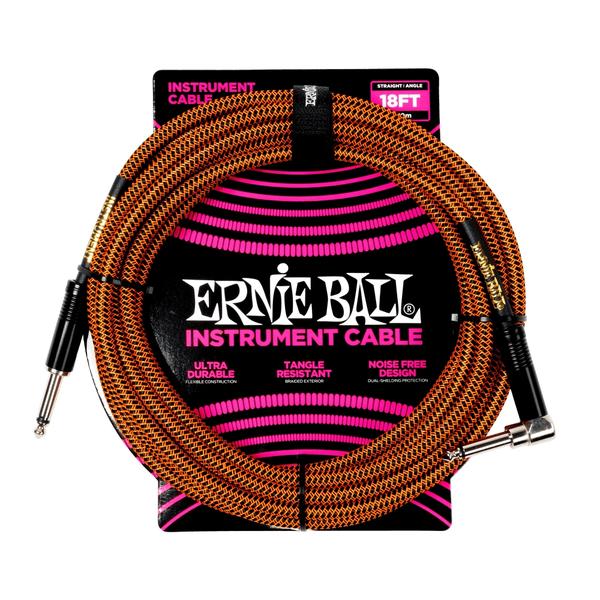 ERNIE BALL-楽器用ケーブルEB 6471 Braided Cable 18' SL Pumpkin Pie