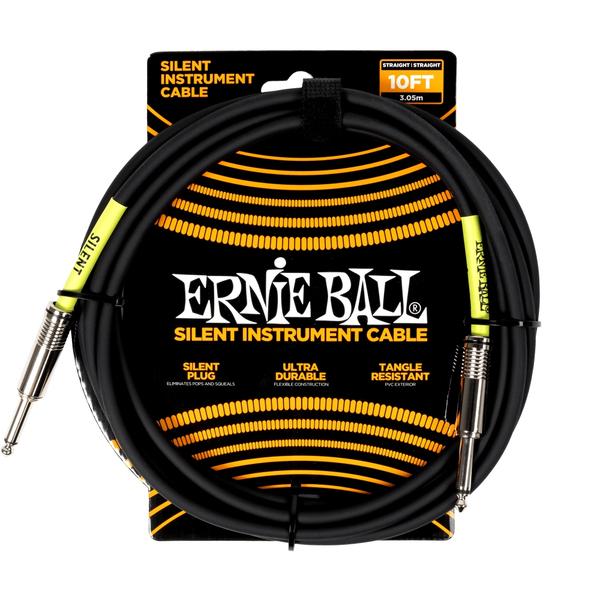 ERNIE BALL-楽器用ケーブルEB 6472 Classic Silent Instrument Cable 10' SS Black
