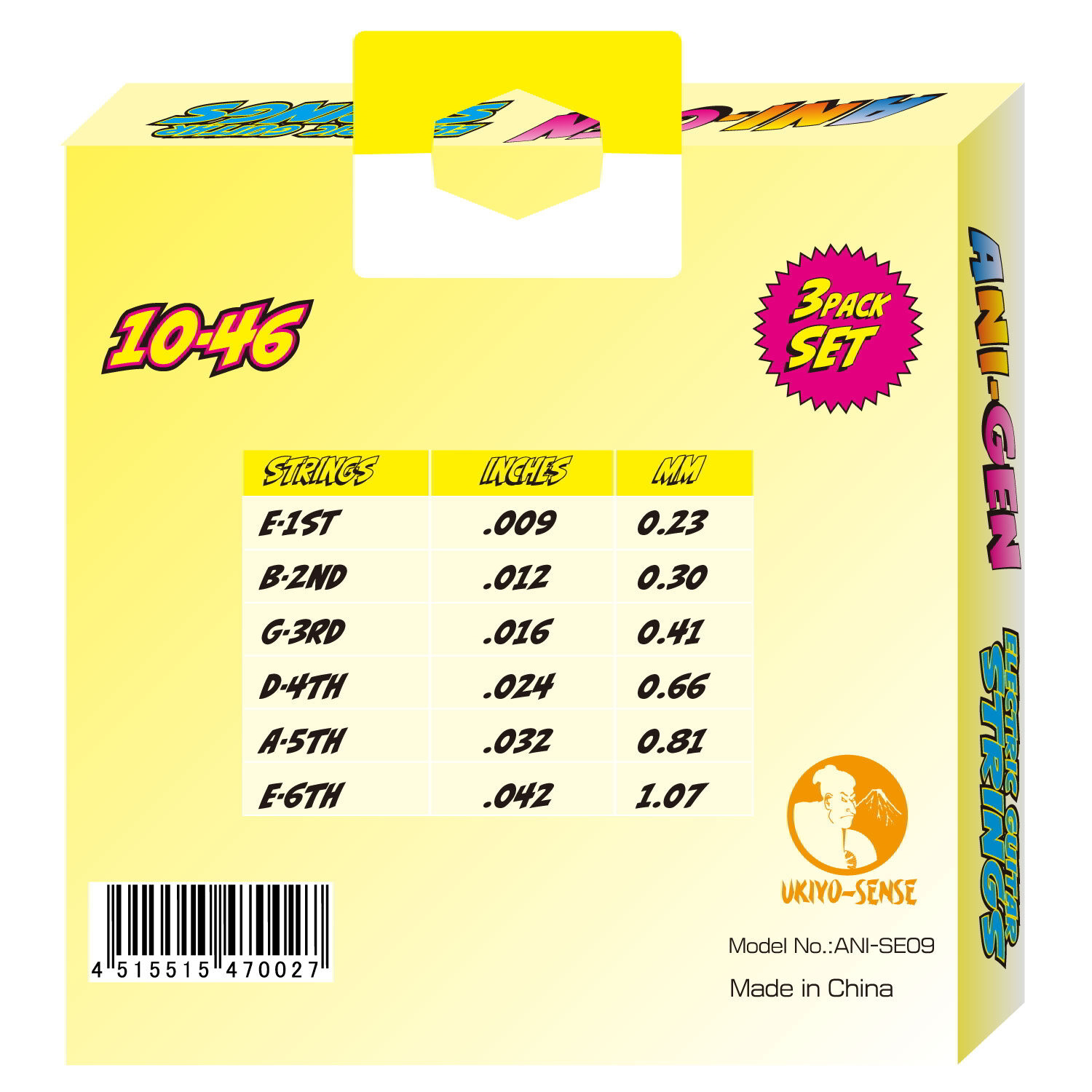 ANI-SE10 Light 10-46 3Pack Set背面画像 ANI-SE10 Light 10-46 3Pack Set背面画像