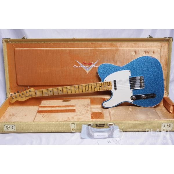 Fender Custom Shop-エレキギターLimited Edition Tomatillo Telecaster Relic, Left-Handed, 1-Piece Quartersawn Maple Neck, Aged Blue Sparkle