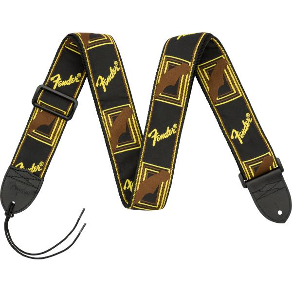 Fender-ストラップMonogrammed Strap Black/Yellow/Brown