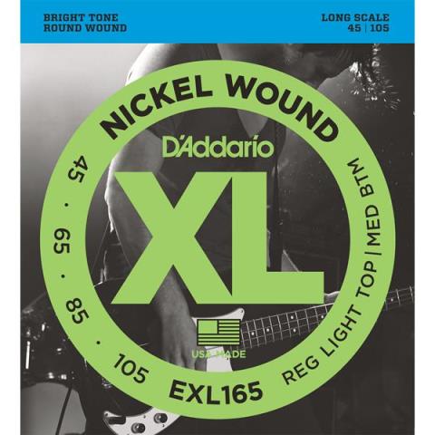D'AddarioEXL165 Regular Light Top / Medium Bottom 45-105