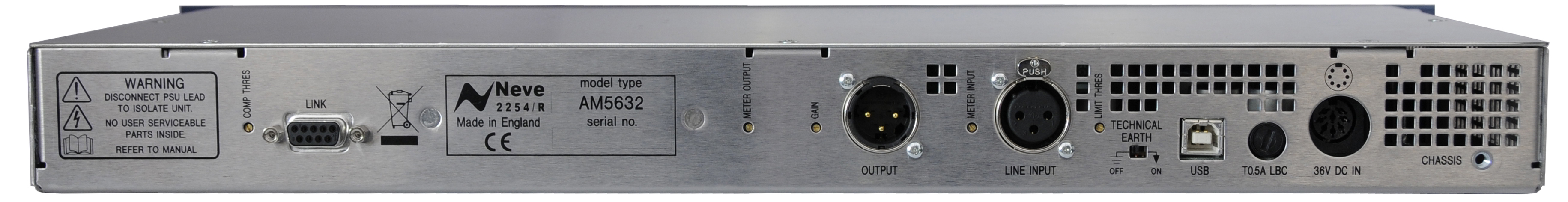 2254/R Mono Limiter/Compressor背面画像 2254/R Mono Limiter/Compressor背面画像
