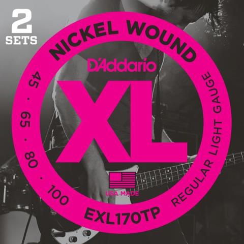 D'Addario-ベース用弦2パックセットEXL170TP Regular Light 45-100