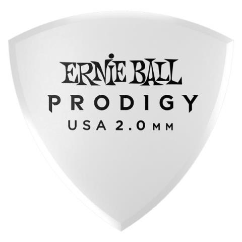 ERNIE BALL-ピック2.0MM WHITE LARGE SHIELD PRODIGY PICKS 6-PACK