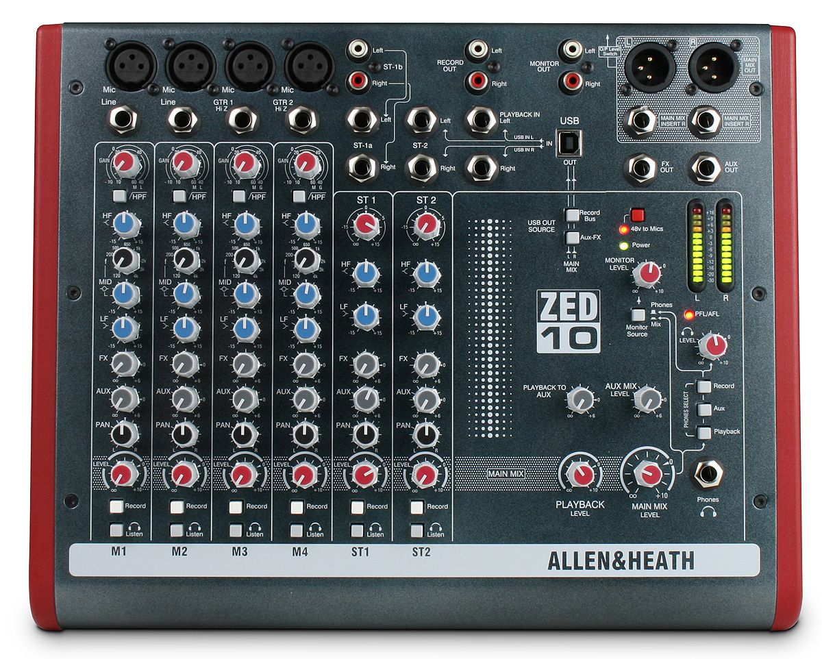 ALLEN  HEATH ZEDシリーズ インターフェイス機能付きミキサーZED10新品即納可能です!レビューあります! MUSIC PLANT  WEBSHOP