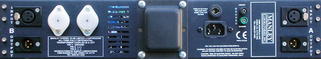 STEREO VARIABLE MU® LIMITER COMPRESSOR背面画像 STEREO VARIABLE MU® LIMITER COMPRESSOR背面画像