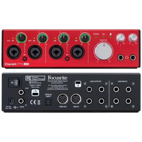 Focusrite-USBオーディオ・インターフェイスClarett 4Pre USB