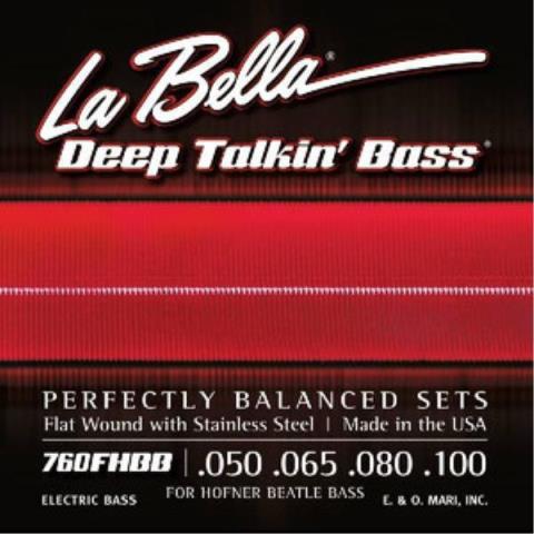 La Bella-ヘフナー用エレキベースフラットワウンド弦760FHBB Flatwound 50-100 for Hofner Beatle Bass