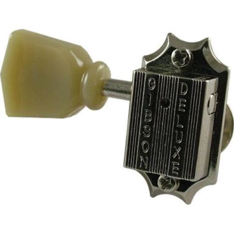 Gibson-ペグPMMH-010 Deluxe Green Key Tuner Set (Vintage Nickel)