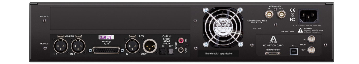 Symphony I/O Mk II 2 x 6 SE Pro Tools HD背面画像 Symphony I/O Mk II 2 x 6 SE Pro Tools HD背面画像