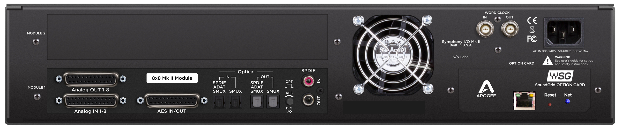 Symphony I/O Mk II 8 x 8 SoundGrid背面画像 Symphony I/O Mk II 8 x 8 SoundGrid背面画像